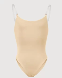 BLOCH CB3397 – Girls Auva Adjustable Strap Bodysuit Sand