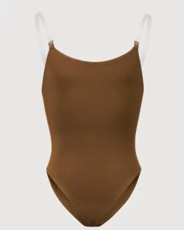 BLOCH CB3397 – Girls Auva Adjustable Strap Bodysuit Cocoa